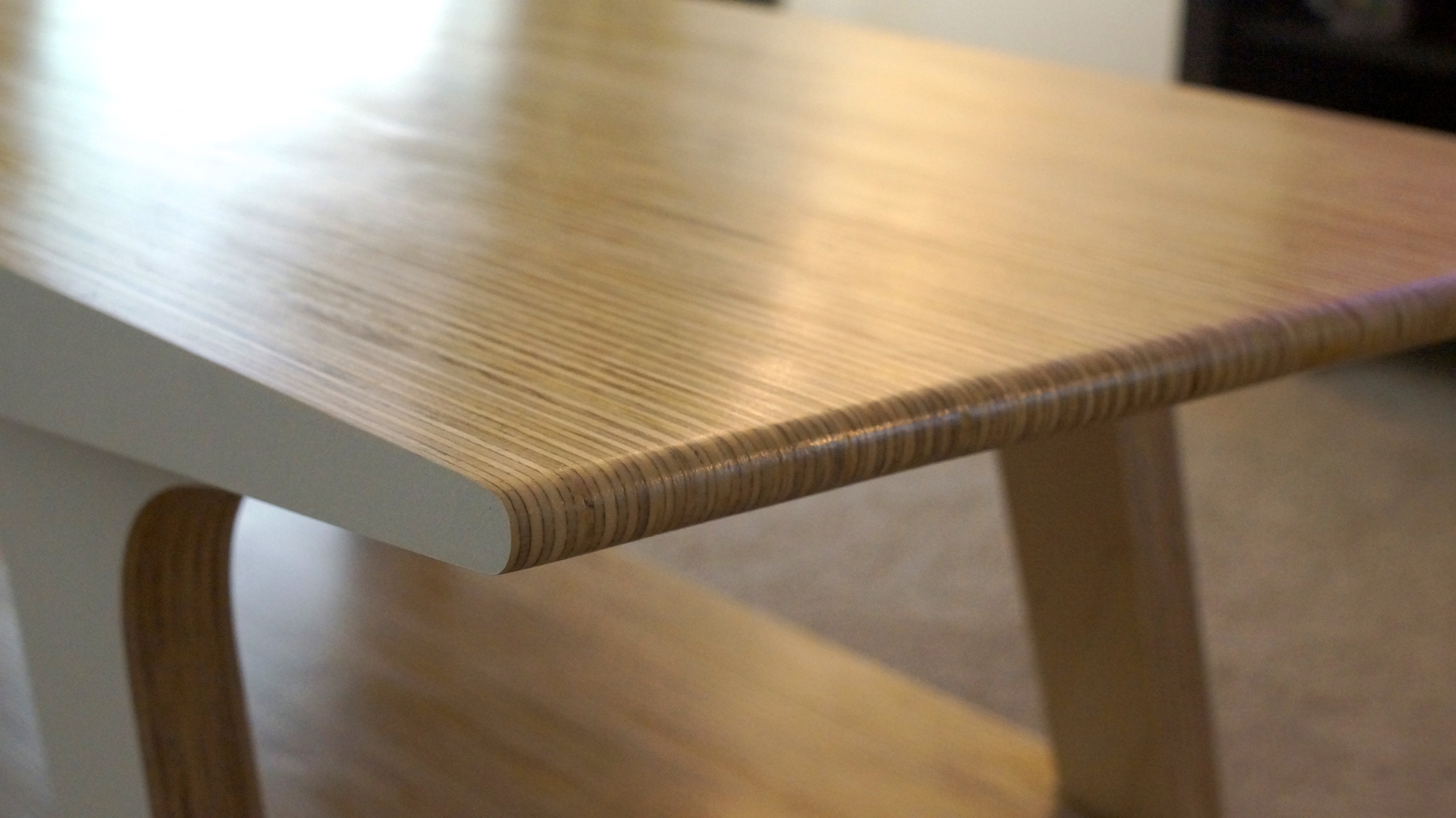 Birch plywood coffee table with exposed layered edge